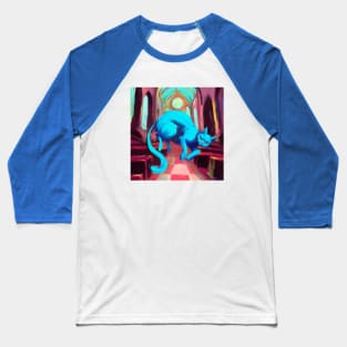 Psychic Blue Cat Levitates in Church Baseball T-Shirt